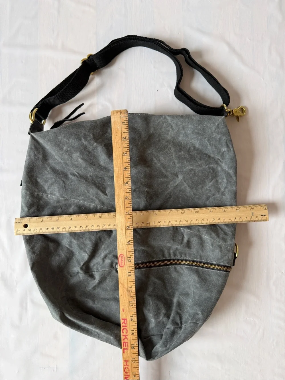 Henry Liz Slate Gray Waxed Canvas Bedford Convertible Tote Backpack and Pouch